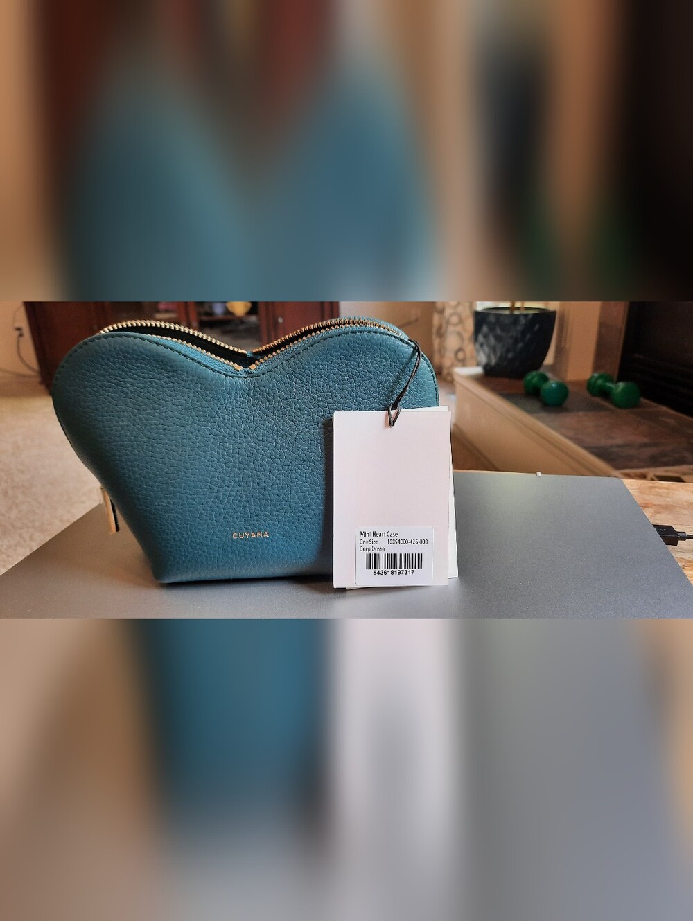 Cuyana Mini Heart Case Leather, NWT.
